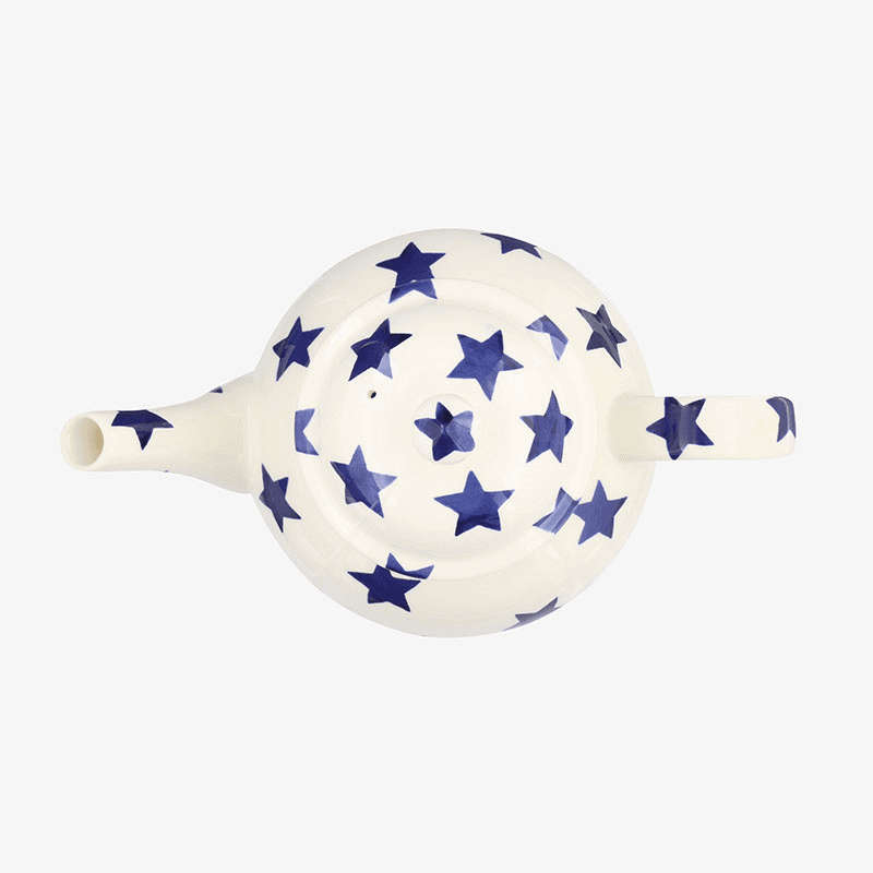 Blue Star Teapot, Cream