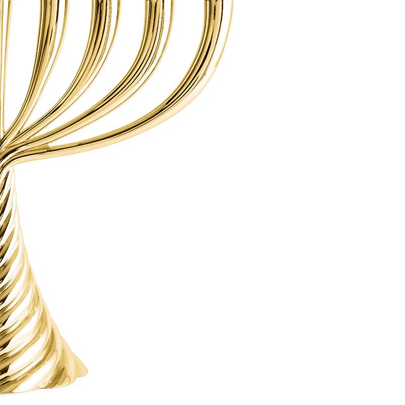 Twist Menorah, Gold