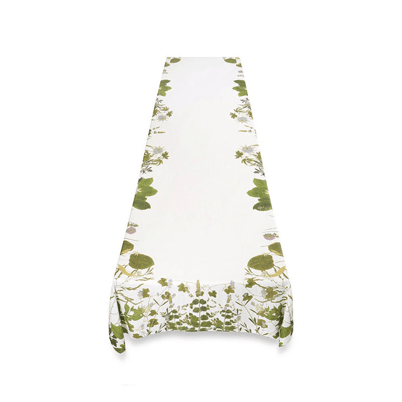 Herb Garden Linen Tablecloth, Green