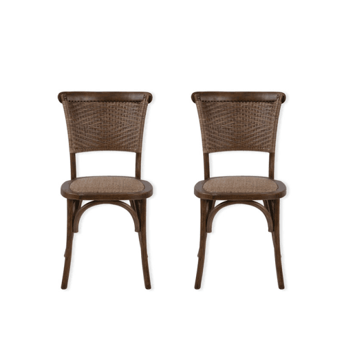 Image showing the Fyfield Set of 2 Stacking Dining Chairs, Elm Wood product.