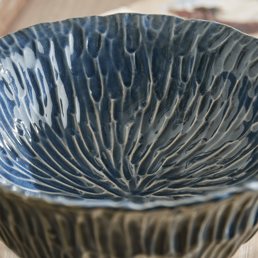 Standing Glazed Bowl, Blue