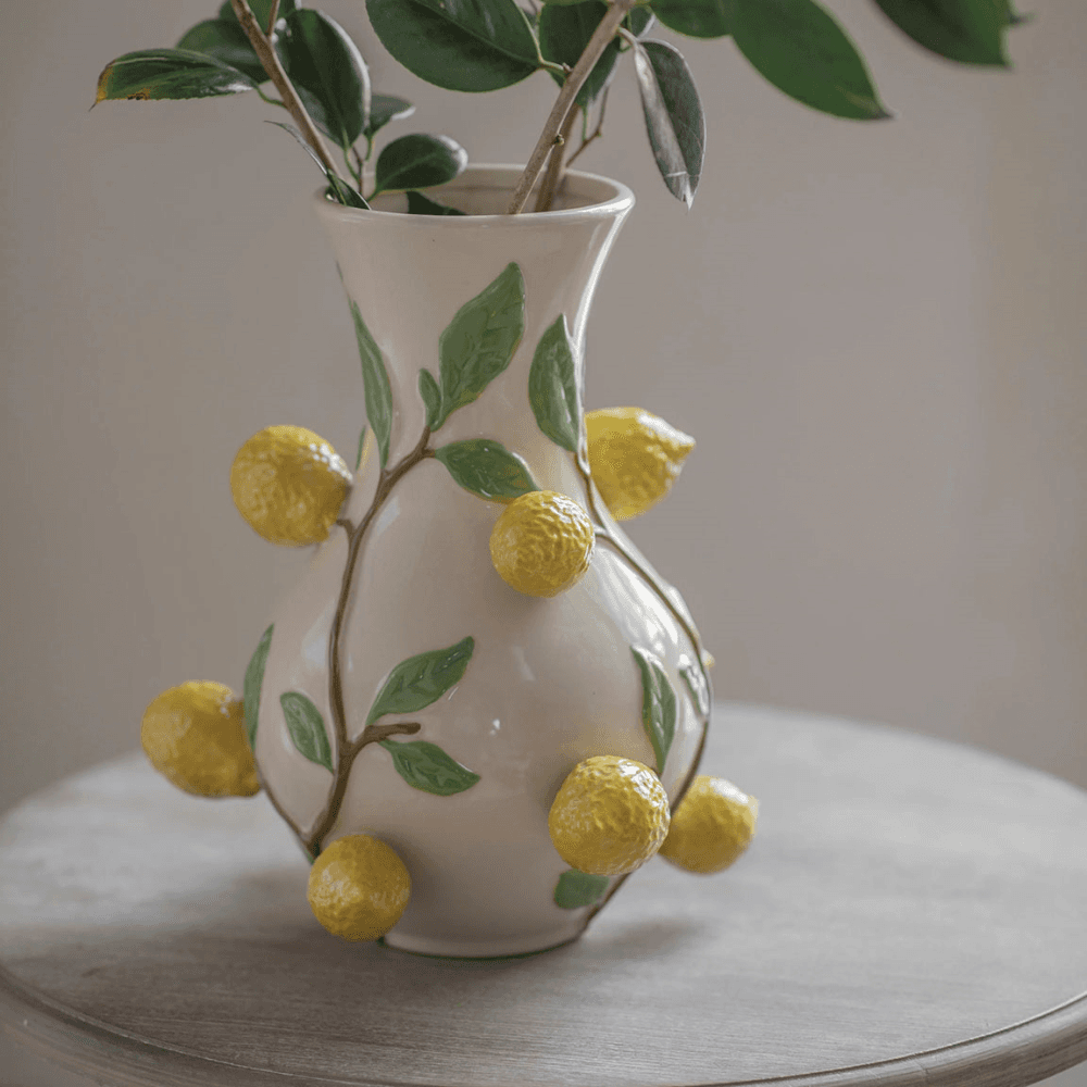Portloe Lemon Vase, White