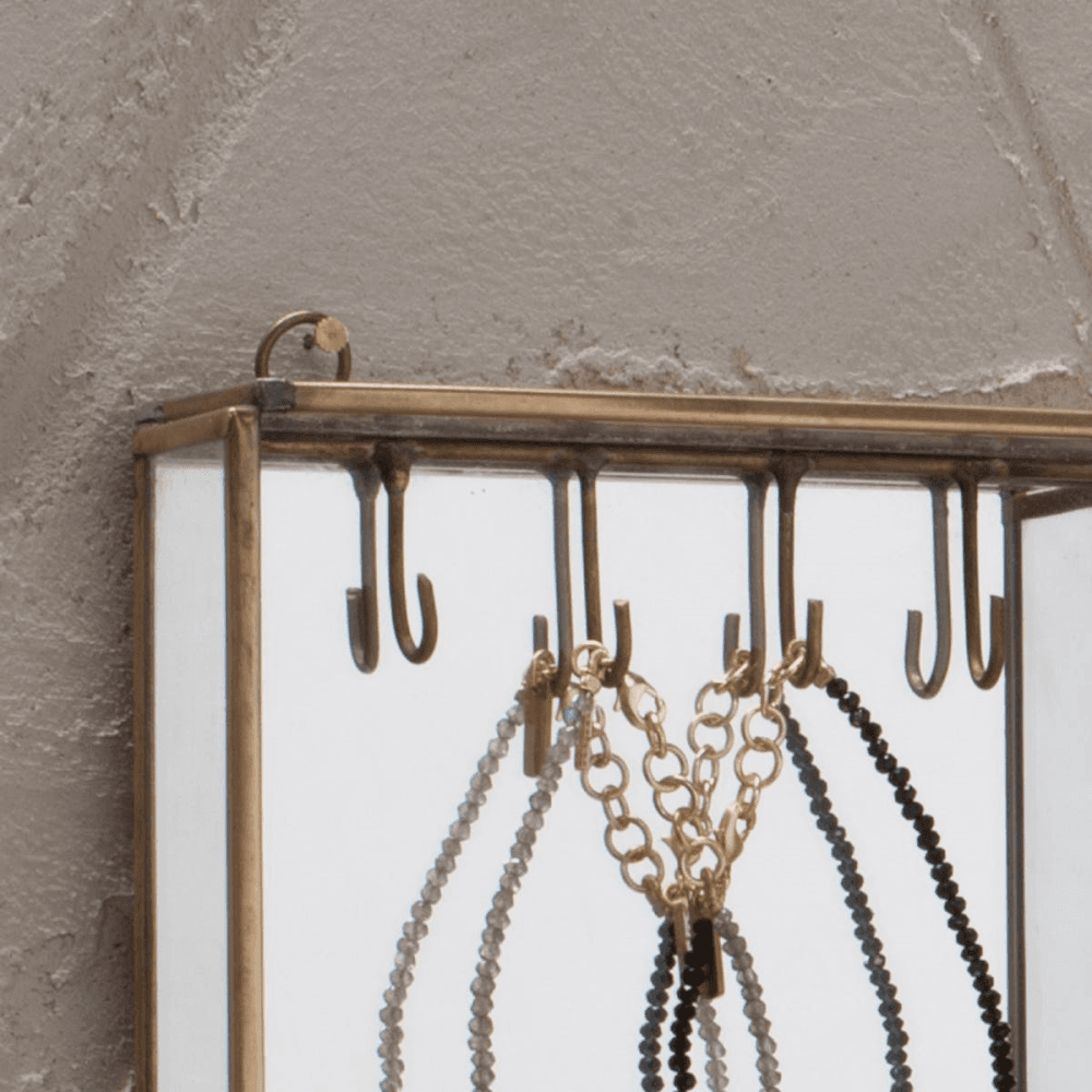 Bequai Wall Hung Jewellery Box, Antique Brass