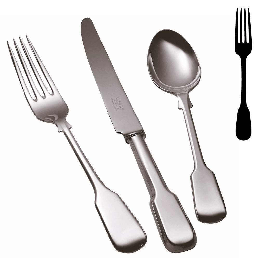 Plain Fiddle Dessert Fork, Silver Plate
