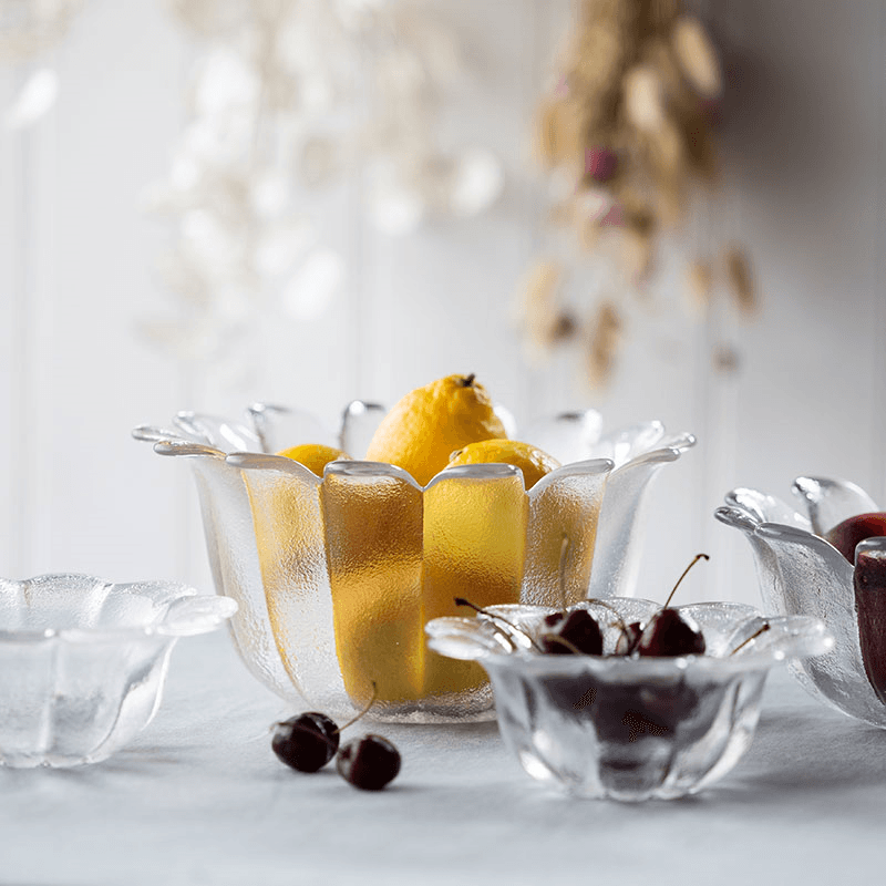 Daisy Set of 2 Dishes, Clear