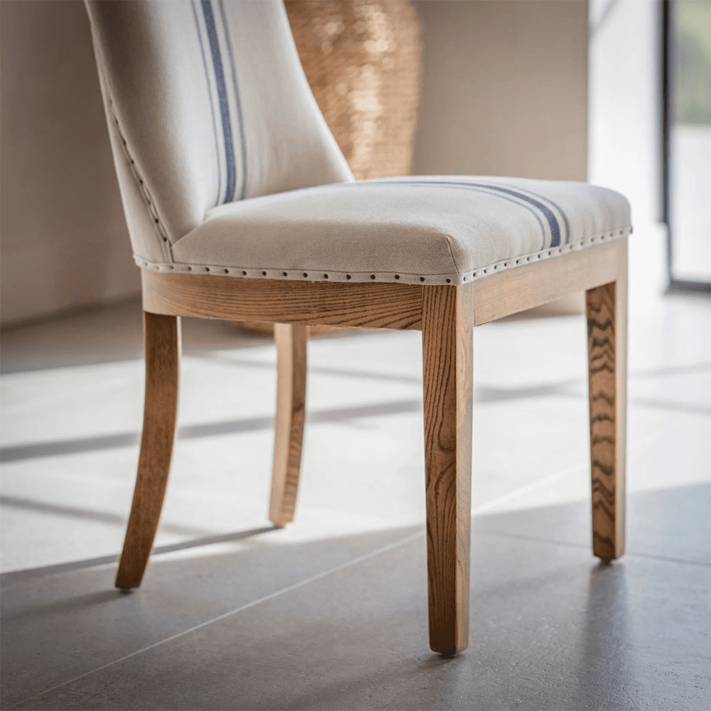 Monroe Set of 2 Stripe Dining Chairs, Blue