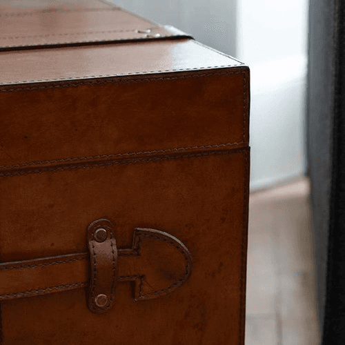 Leather Small Trunk, Conker Brown