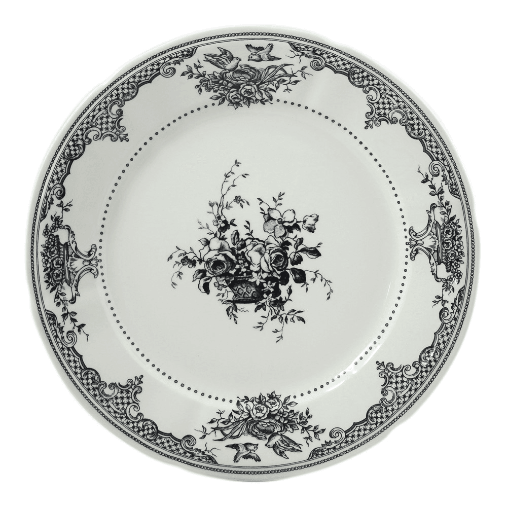 Les Depareillées - Fleurs Dinner plate, Black