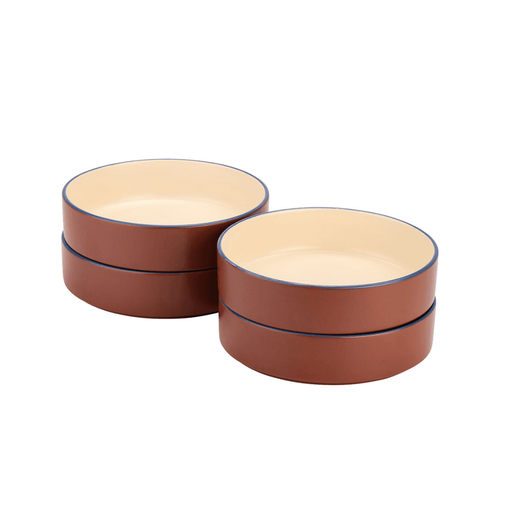 Modern Studio Set of 4 Pasta Bowls, Brown