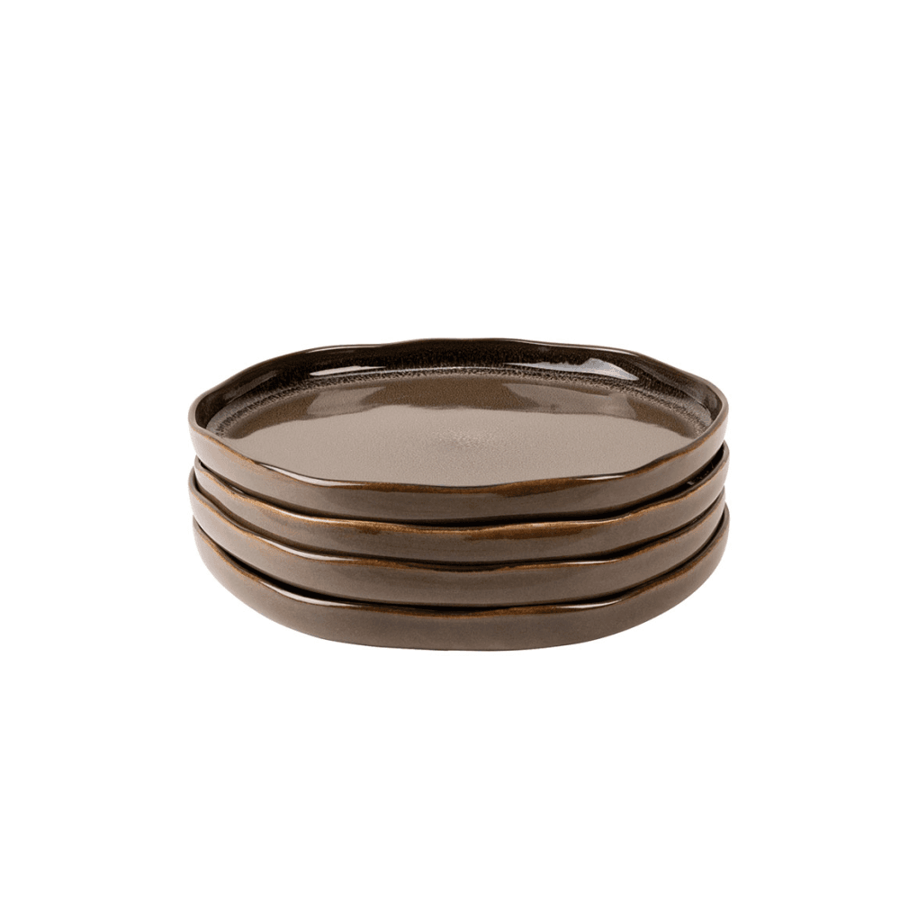 Travellers Rest Set of 4 Side Plates, Brown