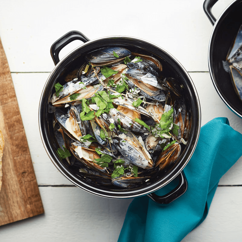 Mediterranean Mussel pot, Enamelled Steel