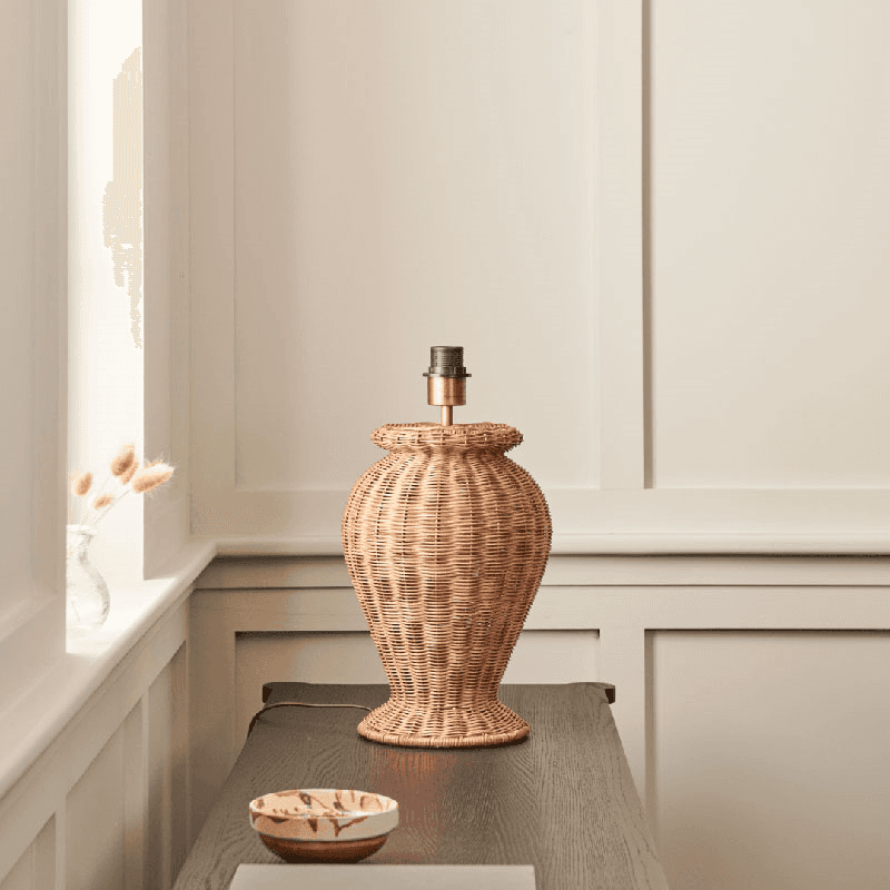 Athena Table Lamp & Scalloped Rattan Shade