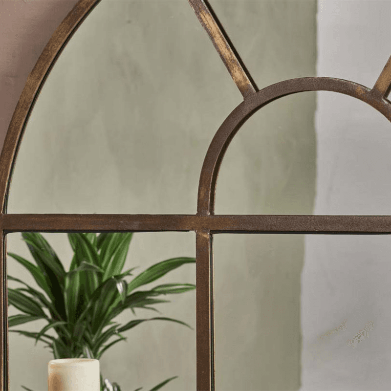 Imoma Overmantle Arch Mirror, Brass