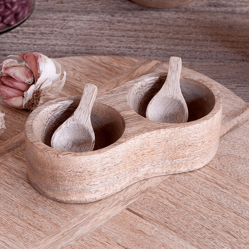 Milaku Salt & Pepper Server, Mango Wood
