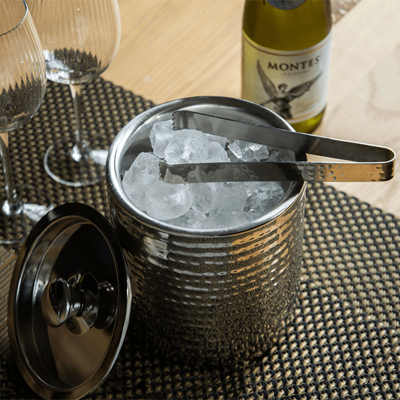Ice Bucket with Lid and Tongs