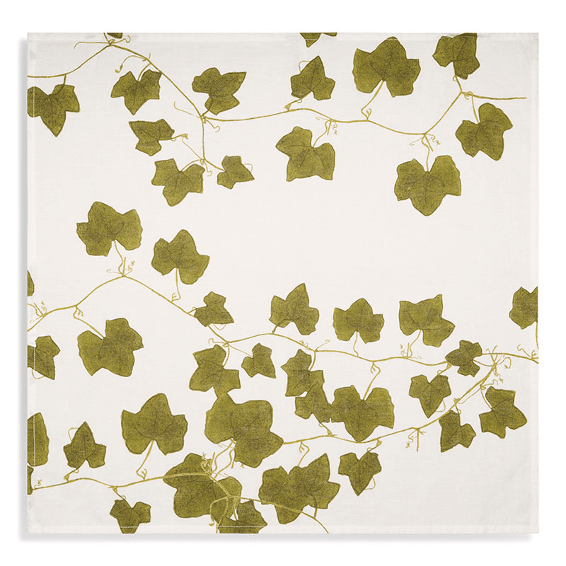 Ivy Herbarium Linen Napkin, Green