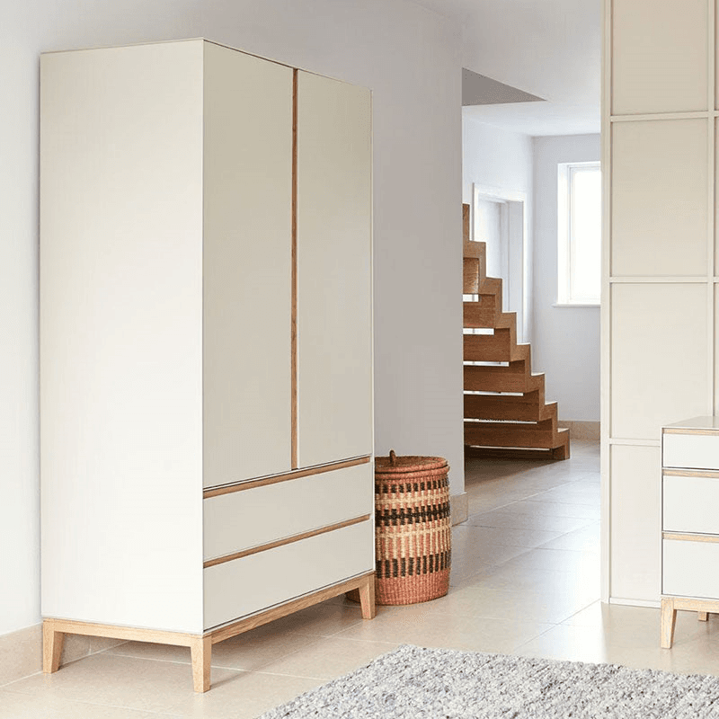 Lars Two Door Wardrobe, Cashmere and Oak