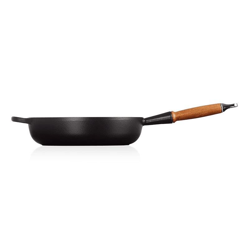 Signature Cast Iron Saute Pan with Wooden Handle