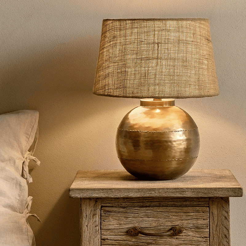 Rasan Table Lamp, Antique Brass