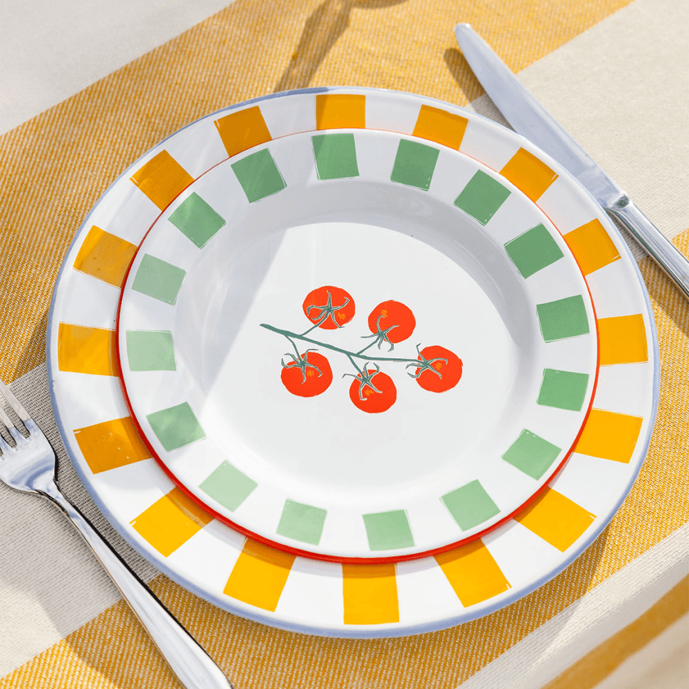 Bon appetit Enamel Plate, Tomato