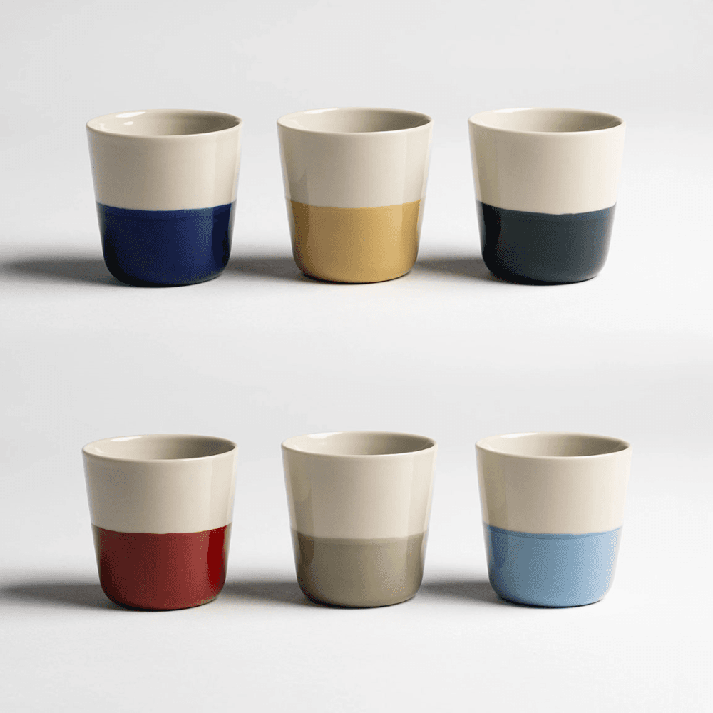 Rue Set of 6 Beakers, Mixed Colours