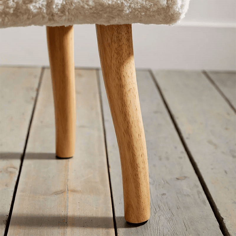 Curly Sheepskin Shearling Bench, Oatmeal