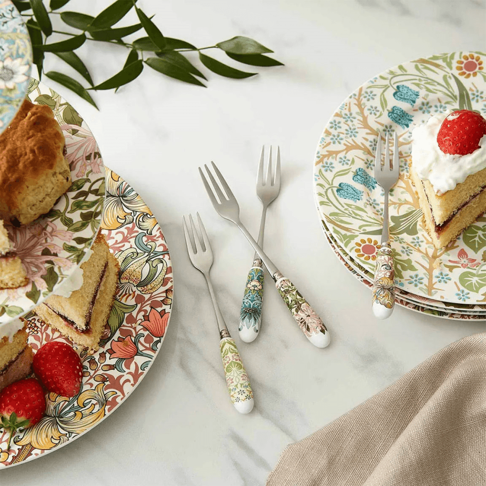 Morris & Co Set of 4 Pastry Forks, Multi