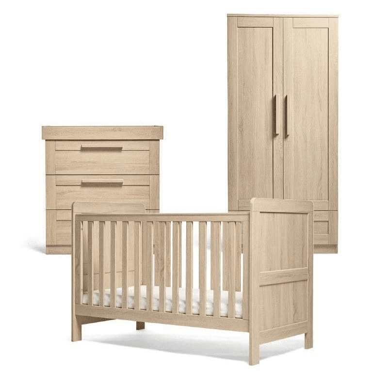 Atlas 3 Piece Nursery Furniture Set (excl. Mattress), Light Oak