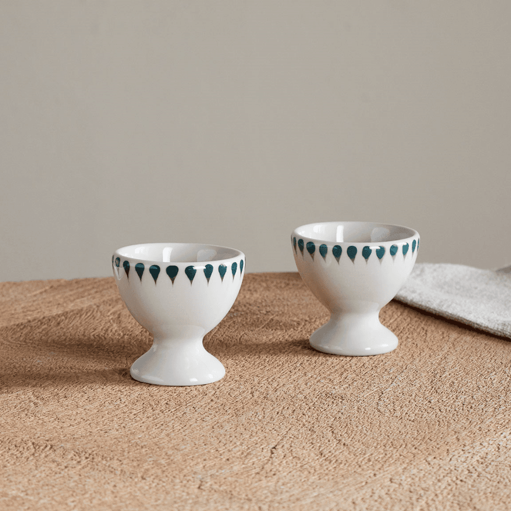 Juniper Drop Set of 2 Egg Cups, Green