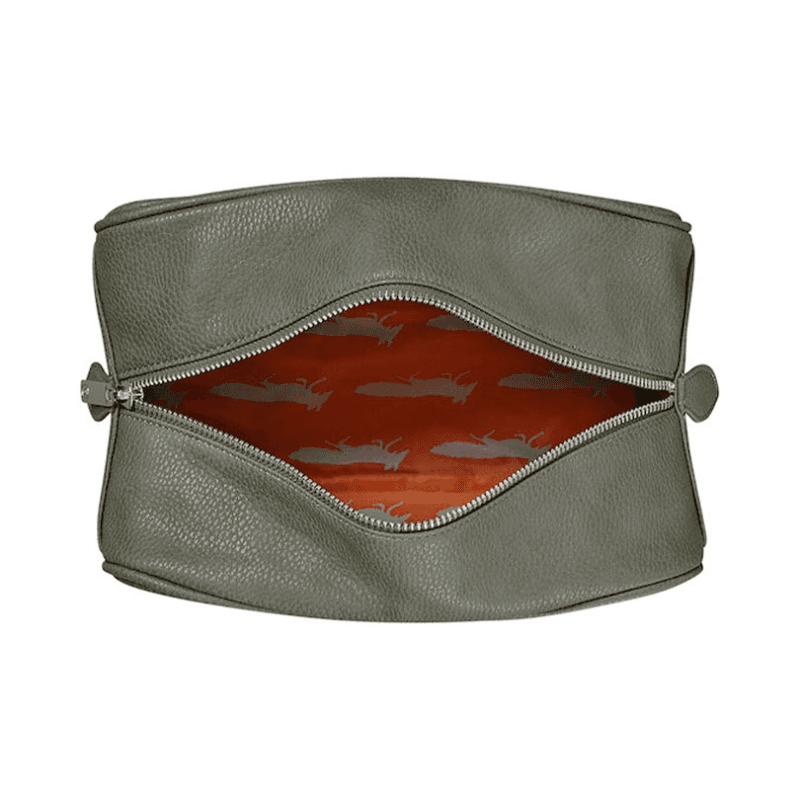 Foxx Smith Vegan Leather Washbag, Olive