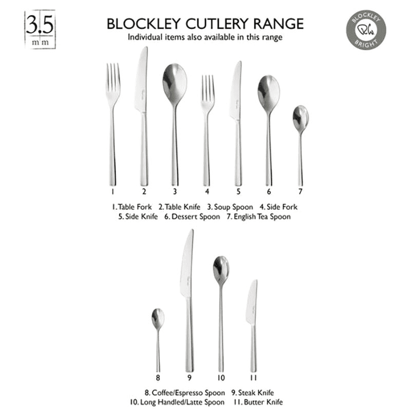 Blockley 24 Piece Cutlery Set, Stainless Steel
