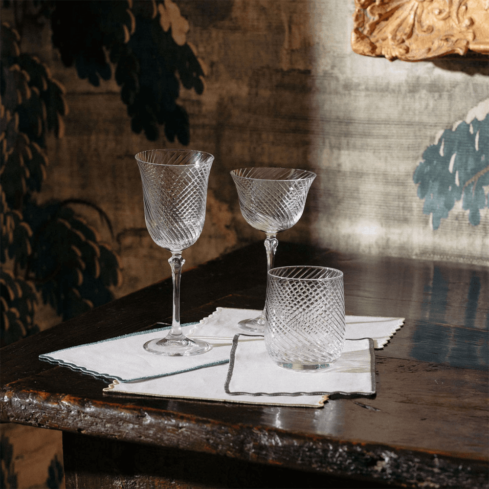 Julia Set of 6 Crystal Red Wine Glasses