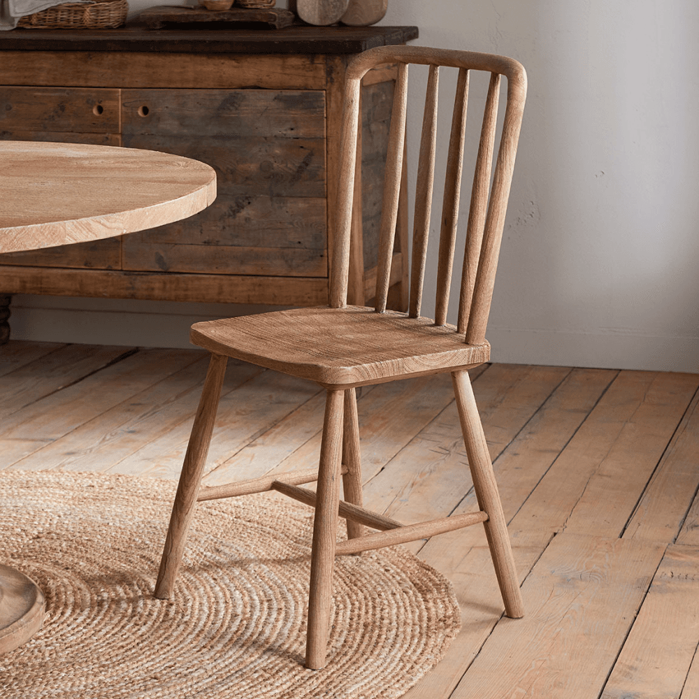 Om Mango Wood Dining Chair, Natural