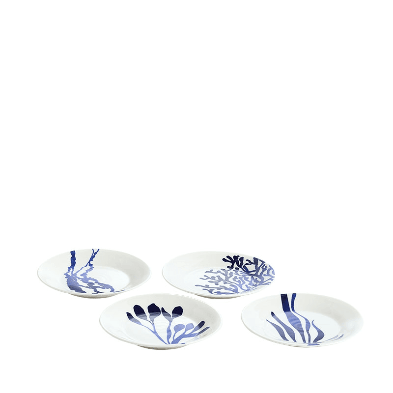 Pacific Set of 4 Tapas Plates, Blue