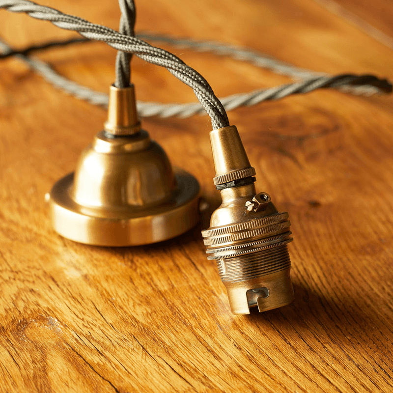 Ted Ceramic Shade with Antiqued Brass Gallery