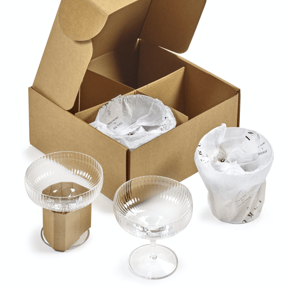 Inku Set of 4 Champagne Coupes, Clear