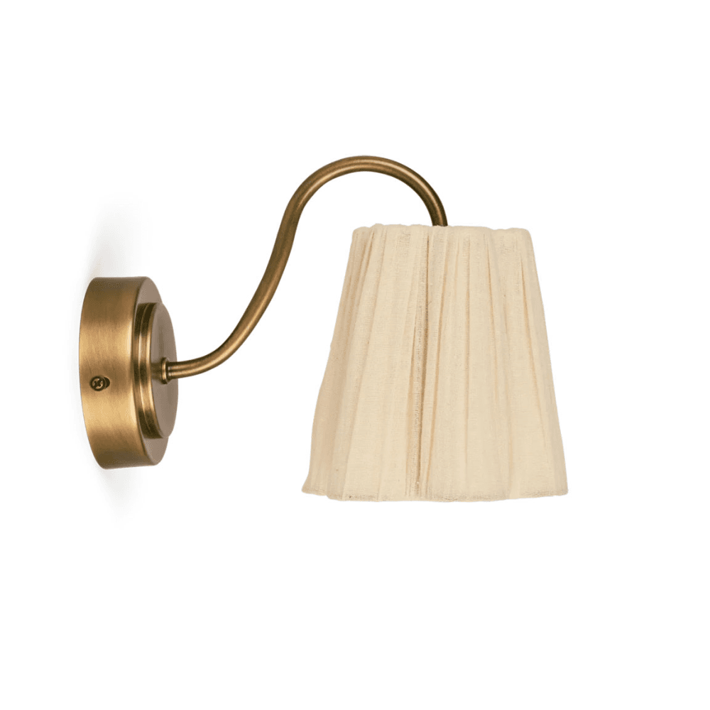 Cecile Gathered Linen Wall Light, Natural