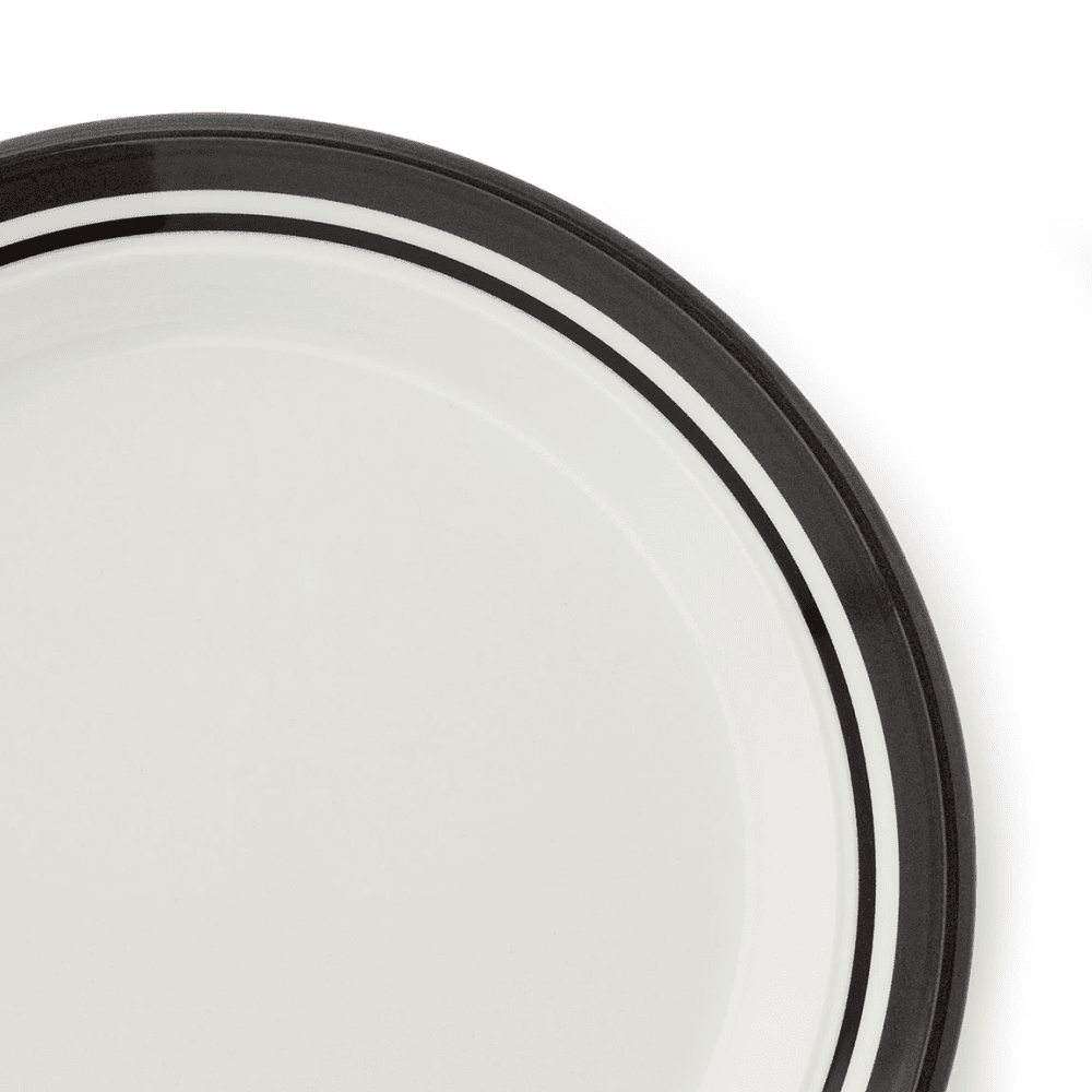 Potters Stripe Set of 4 Salad Plates, Black
