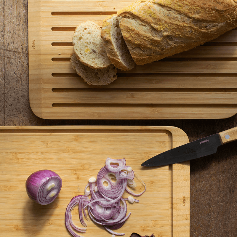 Bamboo 2-In-1 Cutting Bread Board, Natural