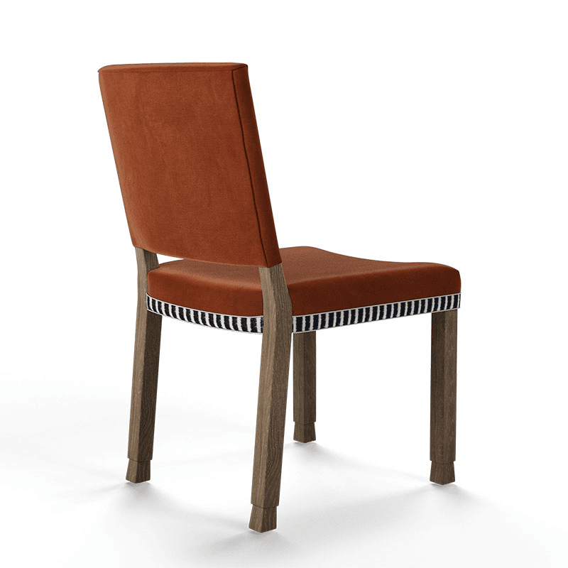Abbey Velvet Dining Chair, Dirty Orange