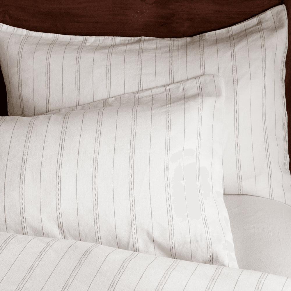 Anta Pair of Hemp & Cotton Pillowcases, Sage Green
