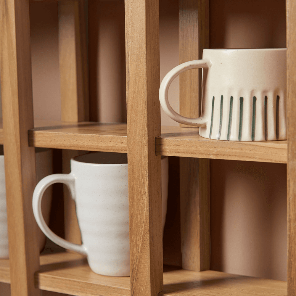 Teak Mug Shelf, Natural