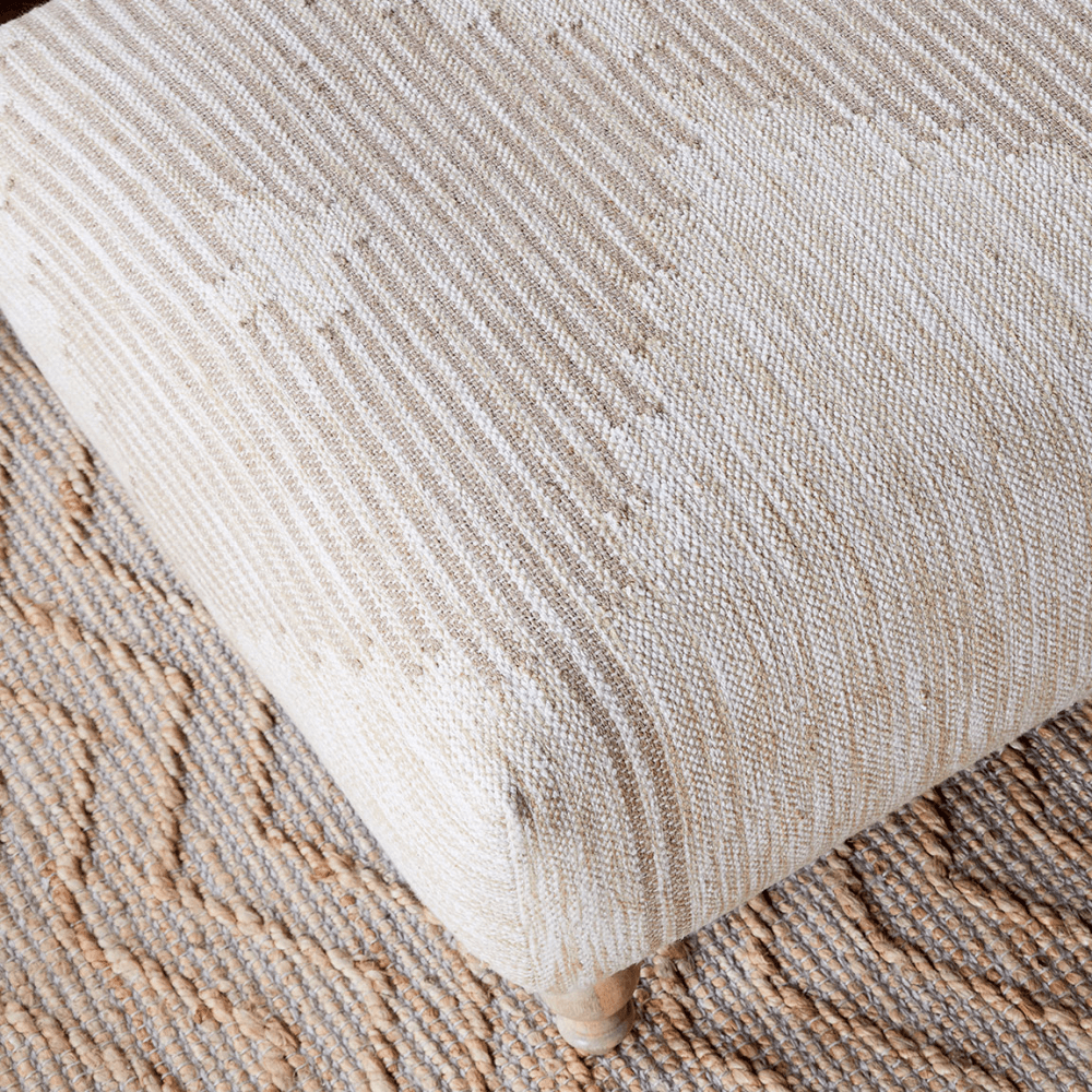 Aranya Upholstered Ottoman, Natural