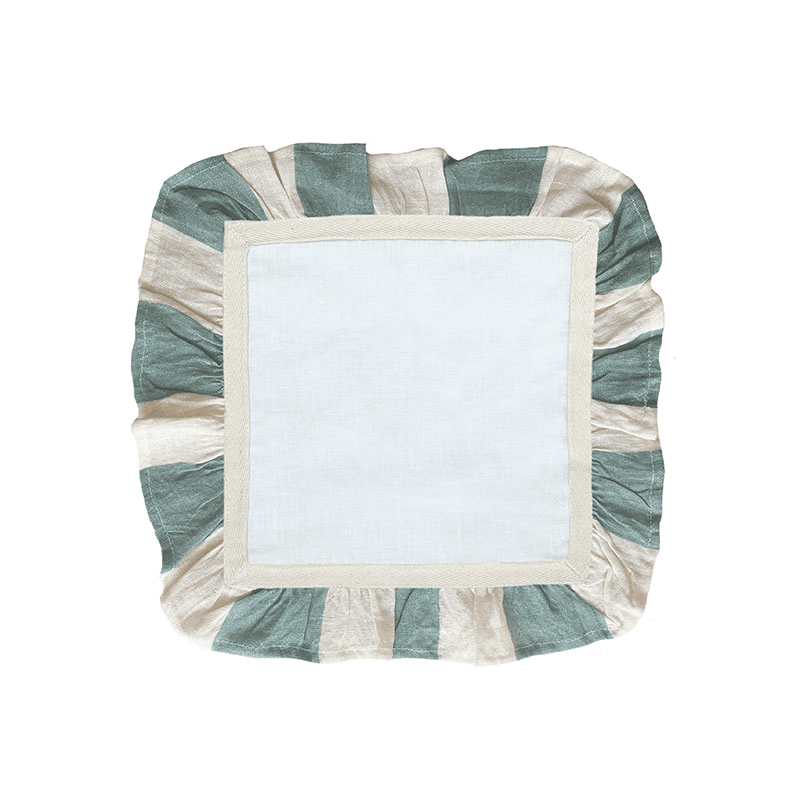 Wide Stripe Set of 2 Napkins, Sea Green