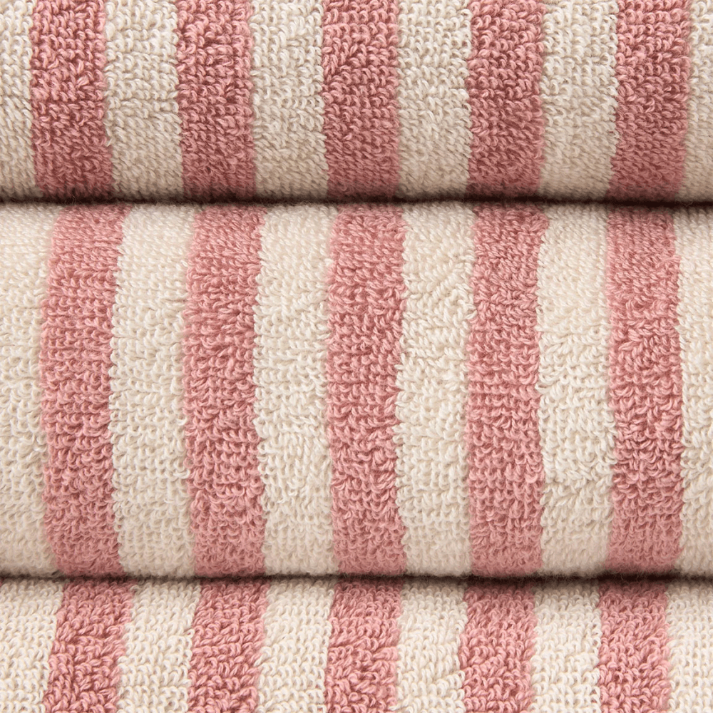 Fine Stripe Hand Towel, Old Rose