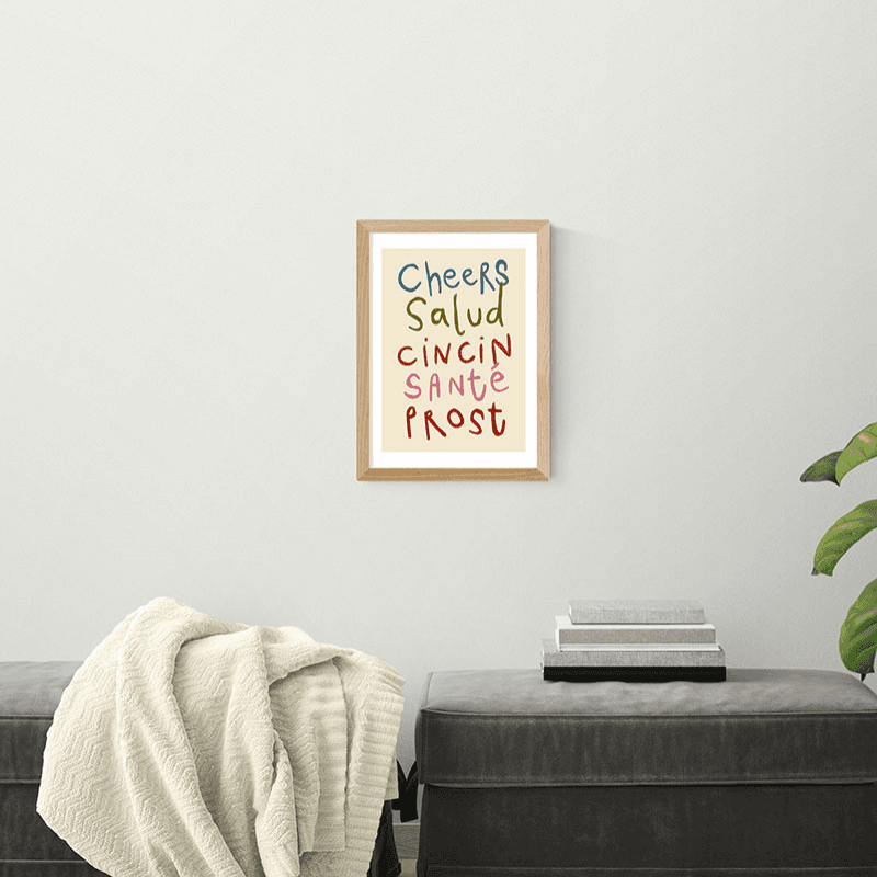 SimplyExtraJordanary Cheers By Cheers Print, Oak Frame