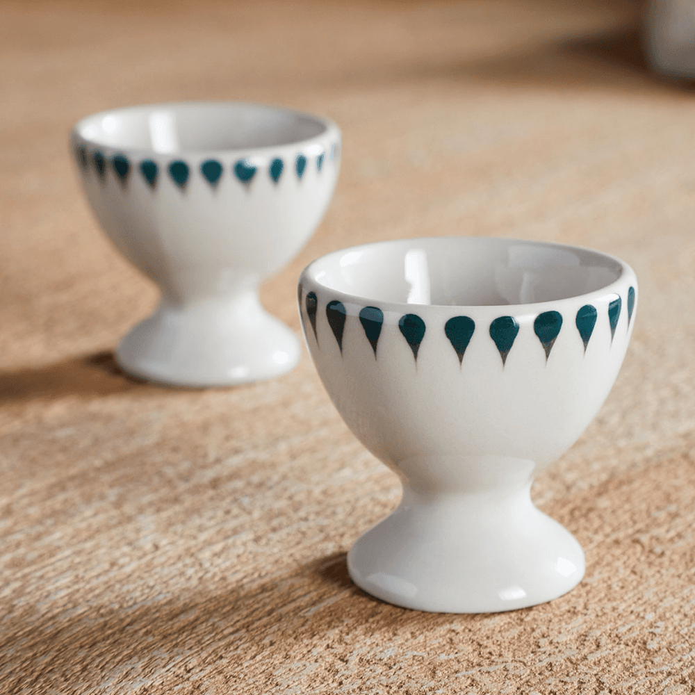 Juniper Drop Set of 2 Egg Cups, Green