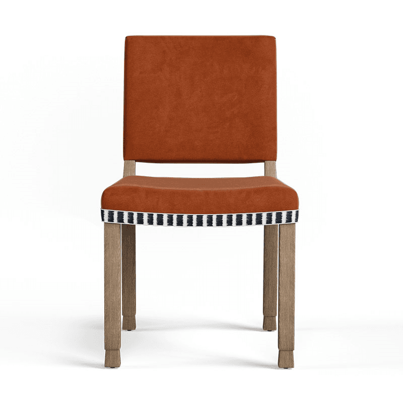 Abbey Velvet Dining Chair, Dirty Orange