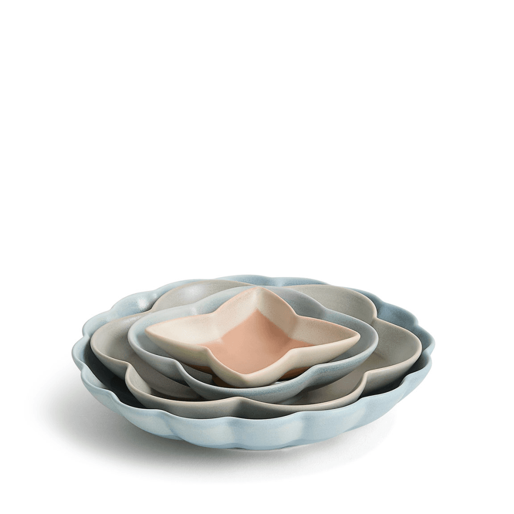 Lambeth Set of 4 Nesting Shaped Dishes, Multi