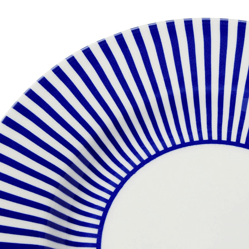 Stecatto Set of 4 Salad Plates, White and Blue